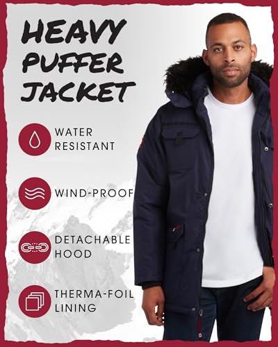 CANADA WEATHER GEAR Men's Parka - Heavyweight Ripstop Insulated ThermaFoil Lined Puffer Winter Jacket for Men (M-XXL)2