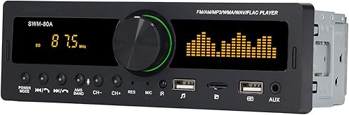 Receptor de radio para automóvil, entrada AUX, reproductor de MP3 estéreo para automóvil, enchufar y jugar, Bluetooth 5.0, radio FM AM para