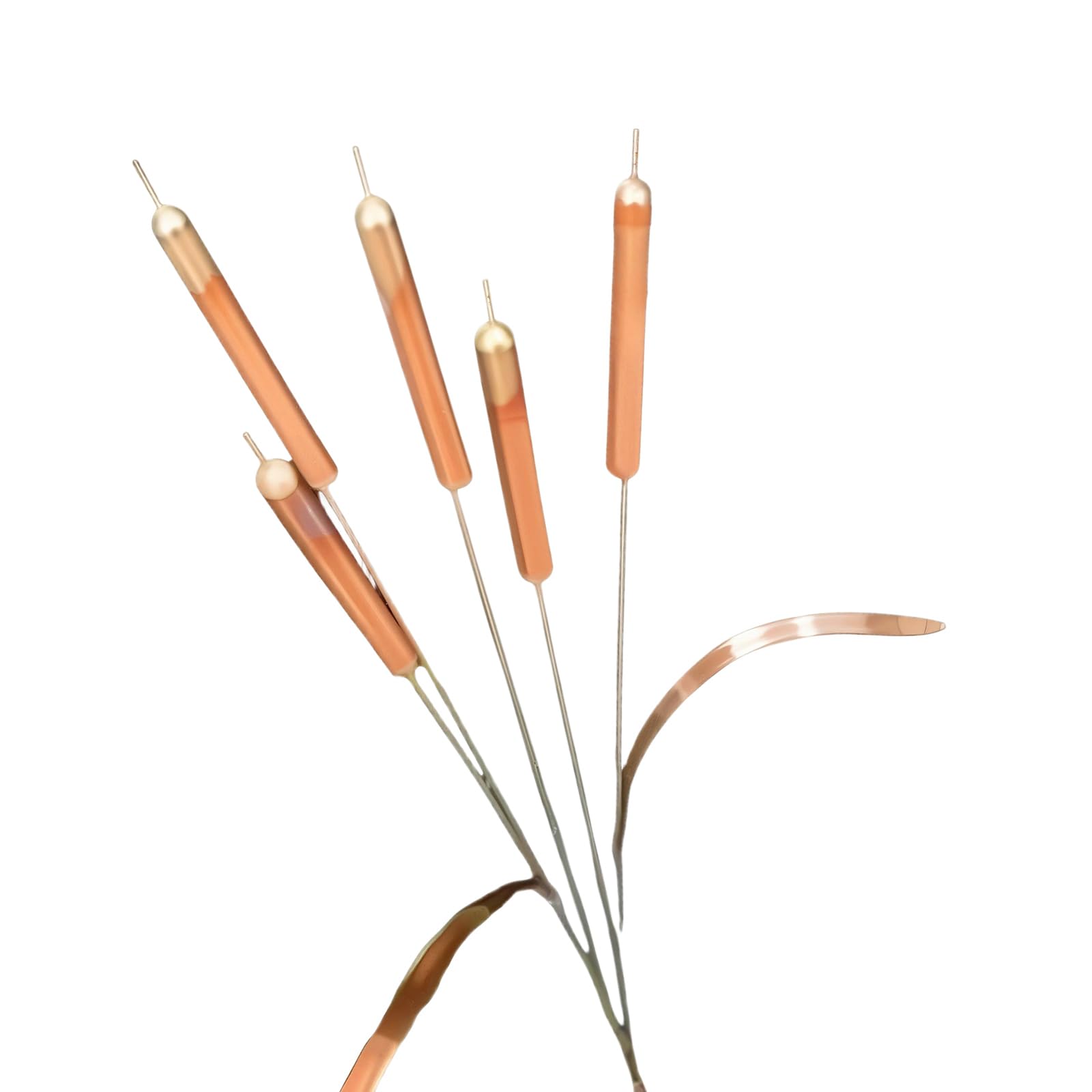 Cattail Wind Chimes Stake Outdoor Decor, Copper Metal Tail Garden Stakes Wind Yard Art, Outdoor Decorative Catcher, Ideal for Garden Paths and Water
