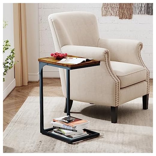 QEEIG C Table Set of 2 - Rustic Brown