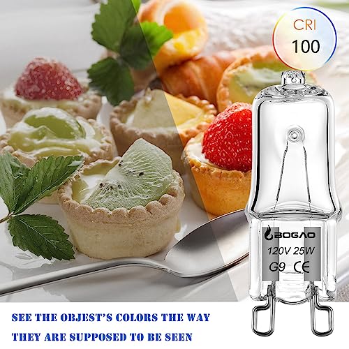 Bogao G9 Halogen Bulb Jcd 25 Watt 120 Volt T4 Jd Type Halogen House Hold Light Bulb Crystal Clear Lense Hanging Pendant Accent Type Spot Down Lamp Chandelier Sconce Fixture Lighting 10 Pack #TOP2