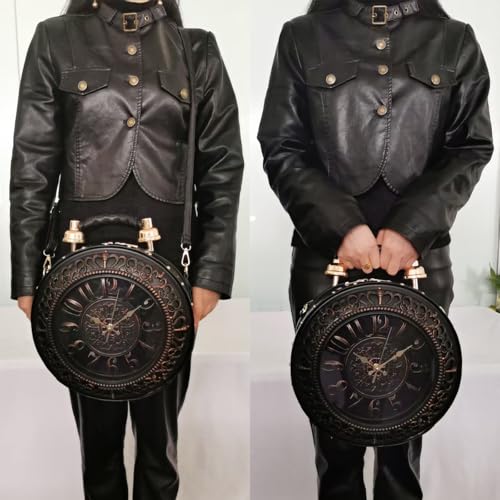 Image of Women PVC Clock Shaped Handbag Crossbody Shoulder Bag Clock Purse
