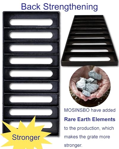 Image of Cast Iron Drain Grate, Driveway Channel Cover 17x8 in