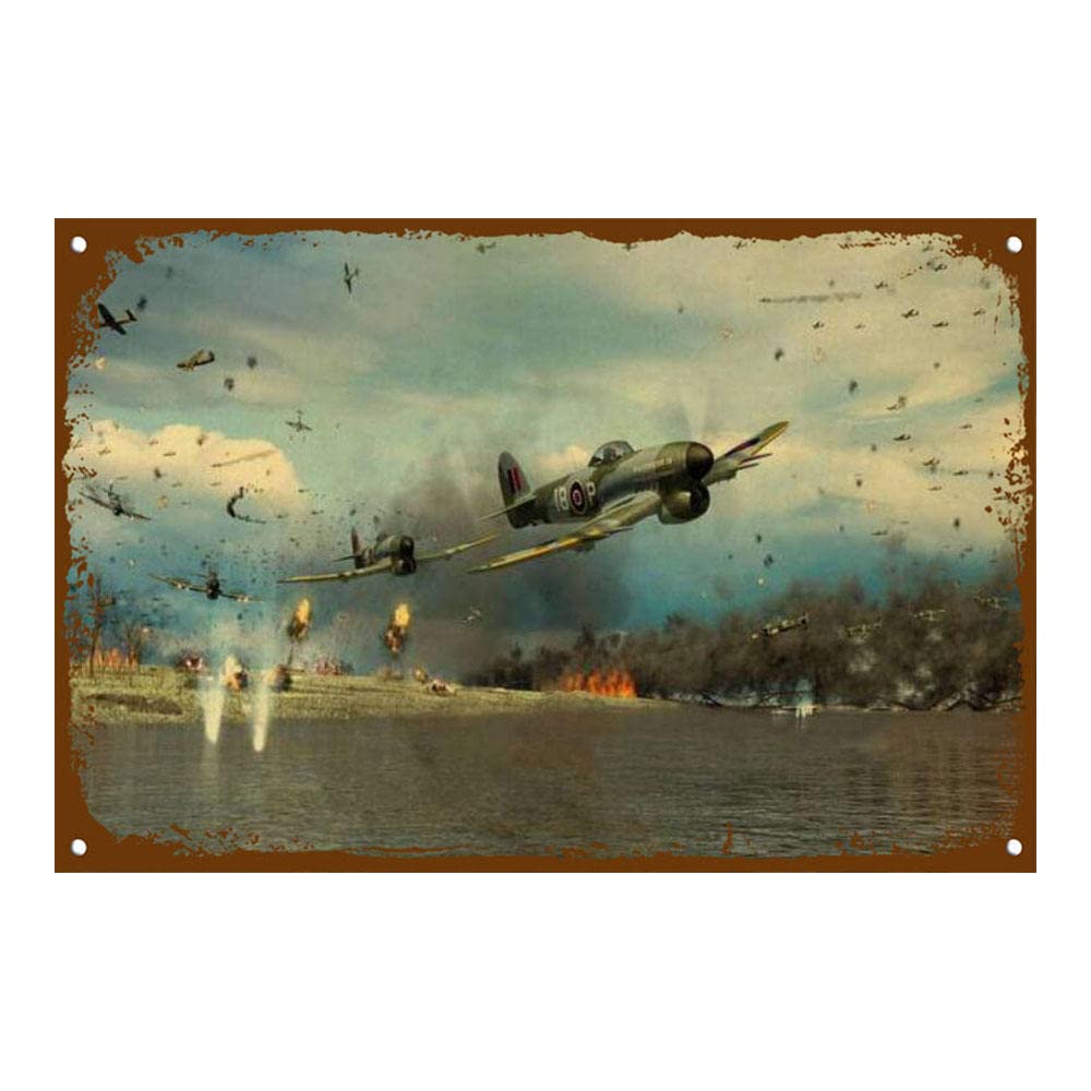 Metalen plaat borden Vintage -Vliegtuig vliegtuig,Game Room Decor Tin Poster Teken Mode Woonkamer Thuis Decoratieve Plaque Kid Gift