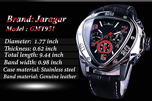 Image of Winner Fashion Mechanical Wrist Watch Triangle Racing Dial, Waterproof Golden Skeleton Dial Automatic Movement Leather Design Mechanical Watch for Men