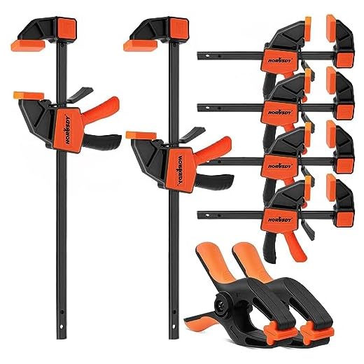 HORUSDY 8-Pack Bar Clamps for Woodworking, 12" and 6" Bar Clamps, Wood Working Clamp Sets, Quick Clamps F Clamp with 150 LBS Load Limit (8-Pack Wood Clamps)