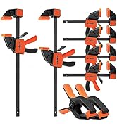 HORUSDY 8-Pack Bar Clamps for Woodworking, 12" and 6" Bar Clamps, Wood Working Clamps Sets, Quick...