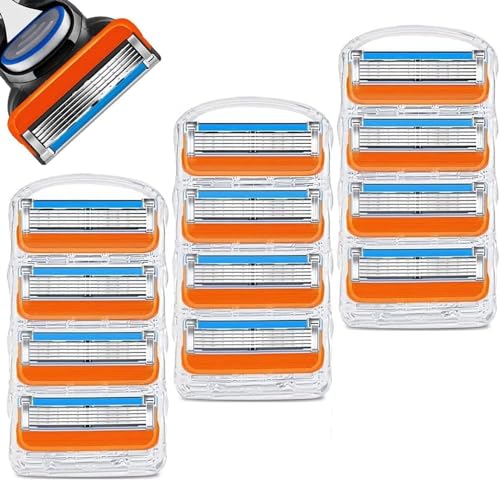 剃刀刀組 替え刃12個入 ジレット対応 フュージョン ステンレスシェービング刃 替え刃 替刃(5枚刃) マニュアル カミソリ 12個入り 交換品 髭剃り カミソリ替刃 替刃 メンズシェーバー替刃 互換品 シェーバー交換部品 シェーバー交換ヘッド -A1