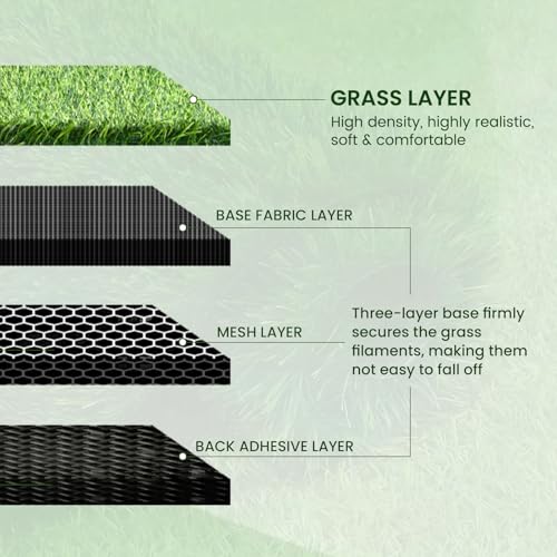 Artificial Grass Carpet,1m(100cm) x 2m(200cm) x 3cm Realistic Fake Grass Soft,Comfortable,Grass Pad Rugs for Garden Indoor Outdoor Lawn Decoration