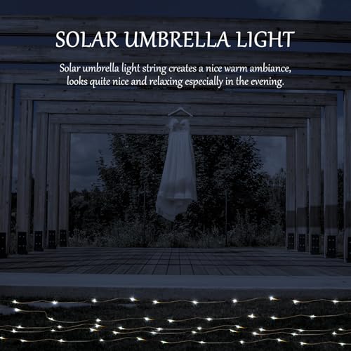 Cadena solar para sombrilla con 104 LEDs multicolor miniatura 3