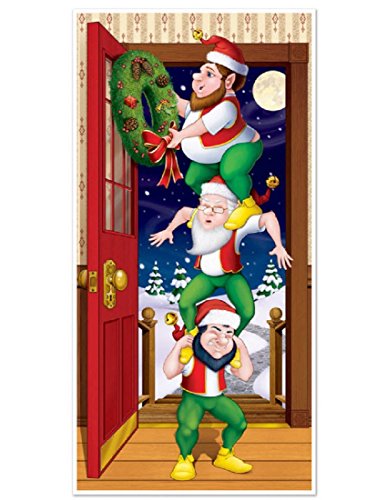 Beistle - Christmas Elves Door Cover - Standard Beistle - Christmas Elves Door Cover - Standard