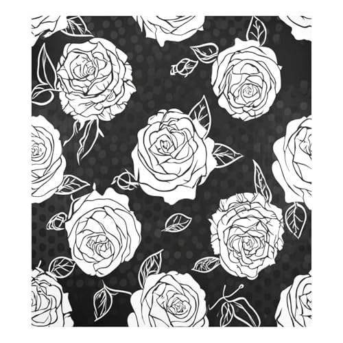 White Roses - Copertura magnetica per porta della lavastoviglie, magnete per frigorifero, copertura magnetica per lavastoviglie da cucina