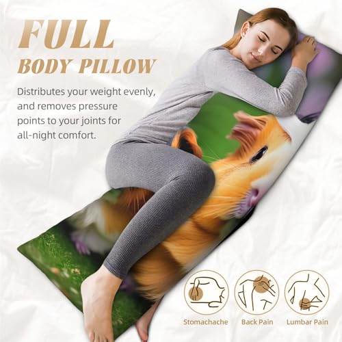 Cochons d'Inde imprimés sur housse de coussin de corps - Cadeau doux et original - 6