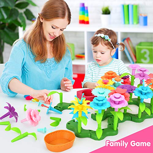 Victostar Flower Building Toy Garden Building Blocks Toy Set for Kids, 98 PCS Educational Toy Creative Playset for Age 4,5,6,7 Year Old Gifts