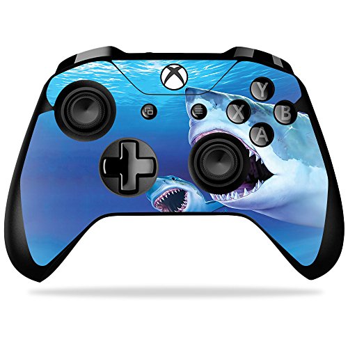 MightySkins Skin Compatible with Microsoft Xbox One X Controller - Great Whites | Protective, Durable, and Unique Vinyl Decal wrap Cover | Easy to Apply, Remove, and Change Styles | Made in The USA