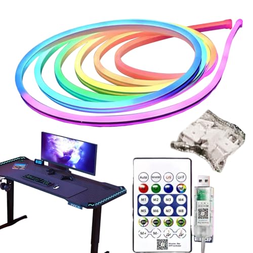 Lpoppcx Ruban Lumineux Intelligent | Lampe à Changement de Couleur,Lumières Néon Contrôlées par Application - pour Home Cinéma Sous Meuble de Cuisine...