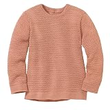 Disana WABENSTRICK-Pullover, Leichter Pullover für Frühling und Sommer | 100% Bio-Merinowolle GOTS, IVN Best | Kleinkind Kind Unisex | Made in Germany | Rosé Gr. 98-104