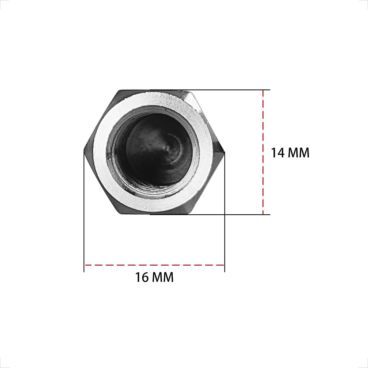 Evermotor Adapter lusterka motocyklowego skutera ze stali nierdzewnej M10 2 szt. adapter ze stali nierdzewnej z prawym gwintem śruby do lusterek skuterów