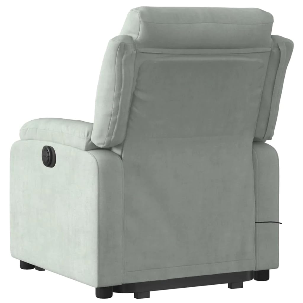 vidaXL Fauteuil de Massage inclinable Gris Clair Velours