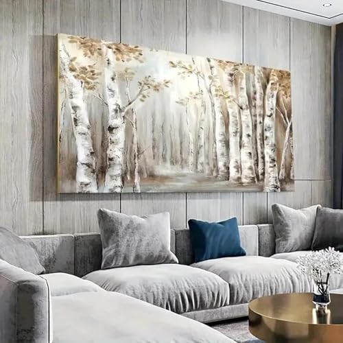 Toile paysage d'automne forêt 50x100 cm sans cadre pour décoration murale moderne