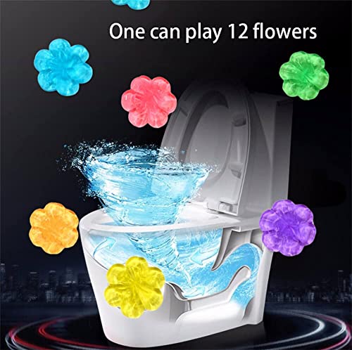 Haohanr Toilet Gel Stamp,6 Pack/72 Toilet Stamps,Toilet Bowl Stamp Gel,Toilet Gel Refills,Toilet Refresh Flower Scent Gel,Includes Dispenser And Gel #TOP2