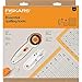 Fiskars Crafts Essentials 5-Piece Set - 45mm Blade Rotary Cutter for Fabric, Self Healing Cutting Mat, and Sewing Ruler - Craft Supplies - White/Gray