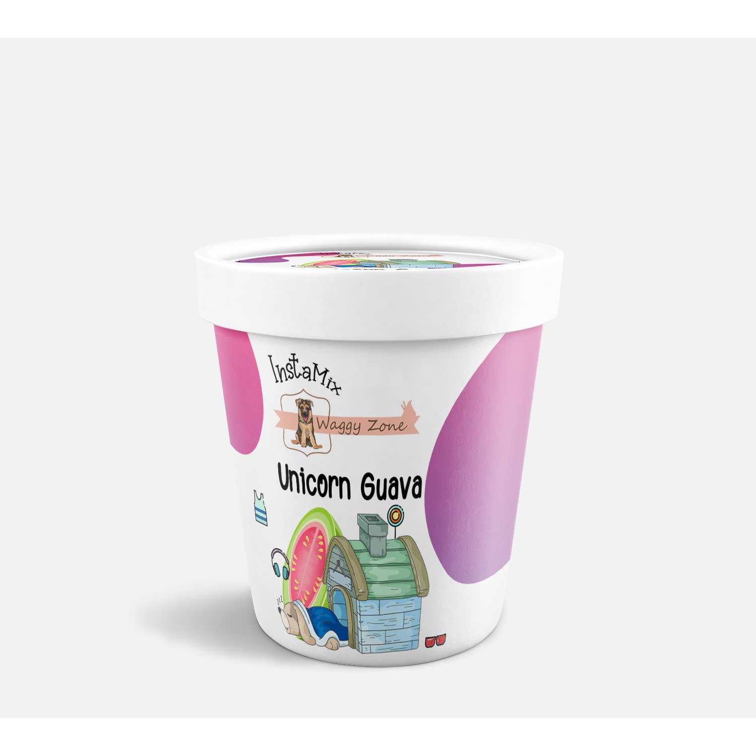 Waggy ZoneIce Cream Treat for Dogs, Puppies and Cats Instamix Natural Pink Guava for All Age Vegan 30gm (Pack of 1)