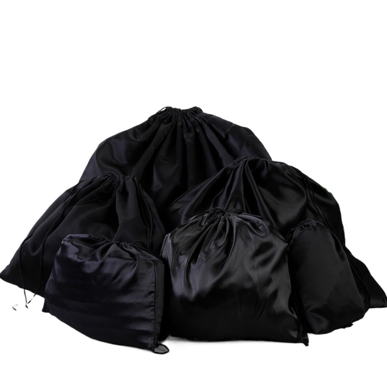 Handbag Dust Bag 3pc Storage Bag Dust Bundle Drawstring Protection Silk Satin Cloth(Black 33x28cm)