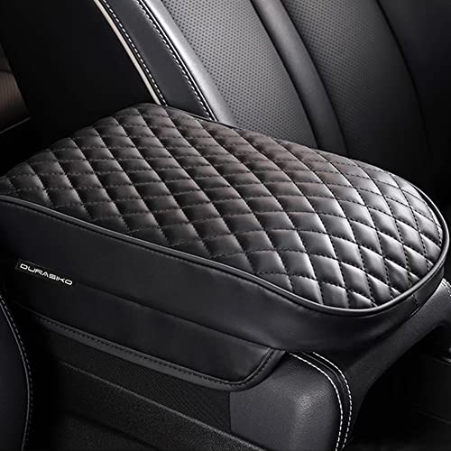 DURASIKO 車用アームレスト 肘掛けクッション 車肘置き コンソールボックスパッド センターコンソールカバー PUレザー素材 通気性 耐用 便利グッズ 装着簡単 疲労を軽減 長距離運転最適 取り付け簡単 インテリアパーツ カー用品