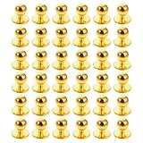 TOBBOMEY 50 Stück Teiliges Chefjacken Knöpfe aus Kunststoff Goldene Runde Kugelknöpfe Mittlerer Ersatzknöpfe für Kochuniformen Einfach zu Nähen für Restaurant Hotelberufe
