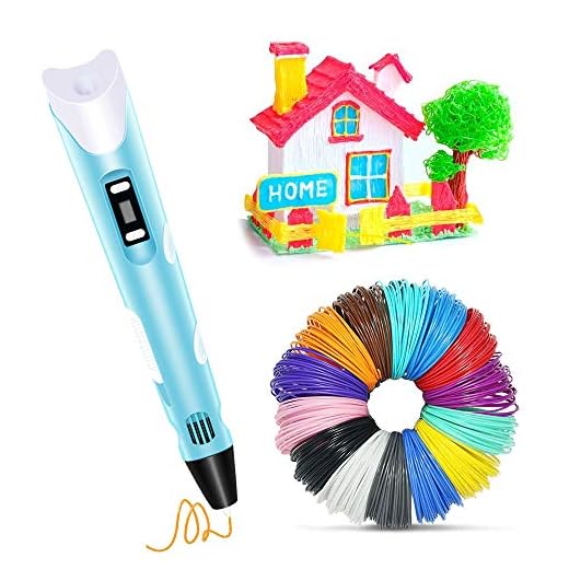 Gmoher Bolígrafo 3D, Plumas para Impresión 3D con Pantalla LCD, Bonificación 150 Pies 12 Colores (1 Brillo) + 3 Colores Recargas de Filamentos de PLA Aleatorios, Regalo para Niños Adultos