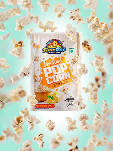Image of TimeOut DIY Popcorn Kit | Healthy Snacking | Whole Kernels with 4 Signature Seasonings | Maize (400g), Masala (75g), Mexican Cheese (50g), Spicy Cheese, Sour Cream N Onion (50g), (Pack of 12, Butter Delight)