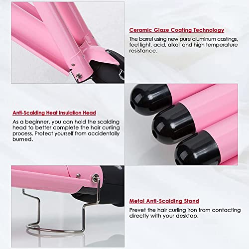 Cabelo de 3 cambalhotas de calhas, pinças triplas de pingo de cabelo de 25 mm, cambalhotas de pêlo d