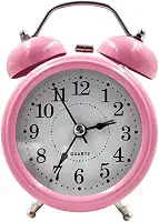 Relógio Despertador Bem Alto Modelo Antigo 2 Sinos Metal Vintage(Rosa)