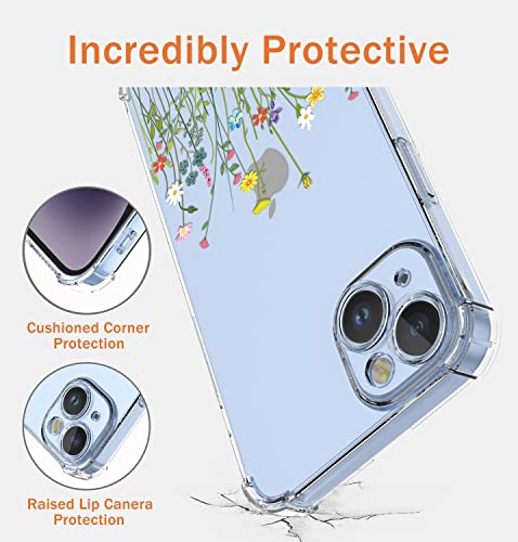 XINYEXIN Clear Case for Google Pixel 8 Pro Flowers Floral Pattern Design Slim Shockproof Transparent Soft TPU Bumper Case Protective Cover - Image 4