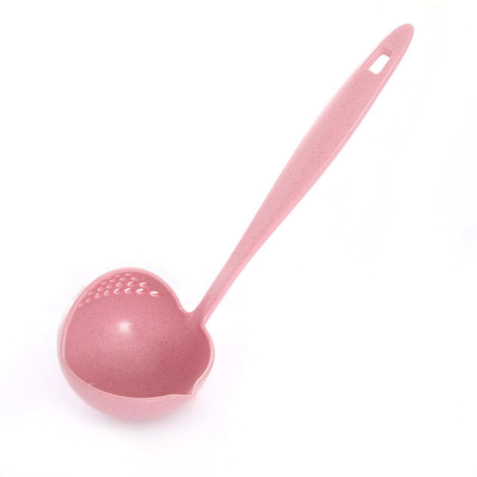 WEIXIANGYU 2 in 1 Long Handle Soup Spoon Home Strainer Cooking Colander Kitchen Scoop Plastic Ladle Tableware No.4