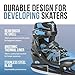 ROCES Jokey Ice 3.0 Boys Ice Skates – Size Adjustable Youth Ice Skates with Thermal Insulation, Comfort Padding & Secure Buckle System, Versatile Beginner Ice Skates - Black/Astro Blue