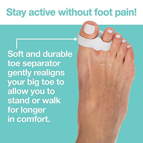 Zentoes Toe Separators With 2 Loops - Pack Of 4 Soft Gel Bunion Correctors - White #TOP3