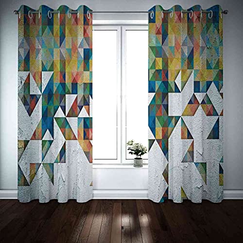 Rideau occultant à oeillets motif géométrique rétro 200x160 cm - 4