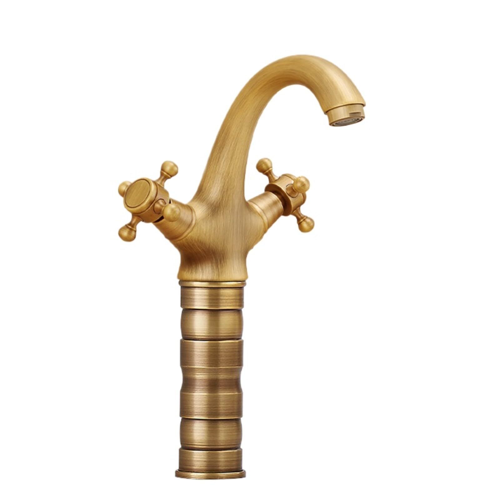 Robinet d'eau antique en laiton pur pour mitigeur de lavabo rétro chic