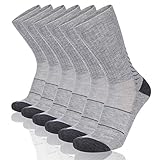 COOVAN Men's 6P-Pack Premium Athletic Crew Socks Men Thick Cushion Casual Work Sock With Moisture...