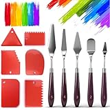 Spachtel Set für Acrylmalerei & Strukturpaste – 11 Stück Malmesser Set 5 Palette Messer und 6 AbstreifermesserAcryl – Profi Spachtel Acrylmalerei für Leinwand Ölmalerei & Modellieren