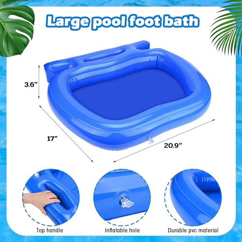 Bañera inflable para pies para piscina, azul miniatura 2