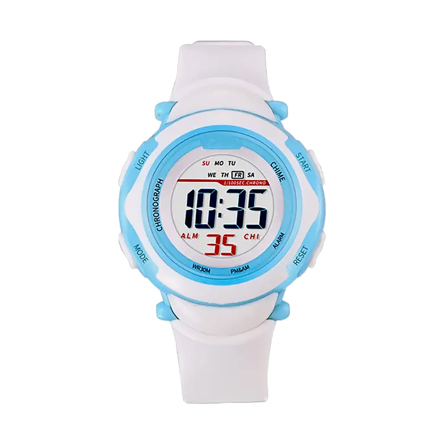 Time Up Digital Dial 2023 Launch Alarm & Glow Light Water Resistant Kids Sports Watch for Girls & Boys (Age:5-15 Years)-DE568-X (White) (B0BV6J5LXQ) Amazon Price History, Amazon Price Tracker