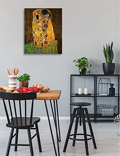Decorarts - The Kiss, Gustav Klimt Art Reproduction. Giclee Canvas Prints Wall Art For Home Decor 24X20 #TOP2