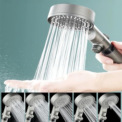 Pomme de douche 5 modes avec flexible et support anti-calcaire - 4