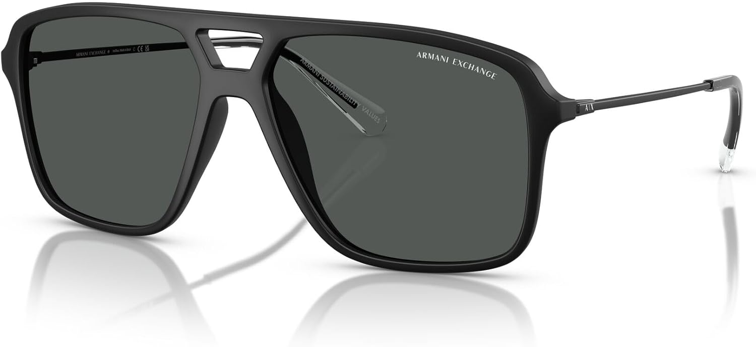Armani Exchange mens Ax4150su Universal Fit Aviator Sunglasses