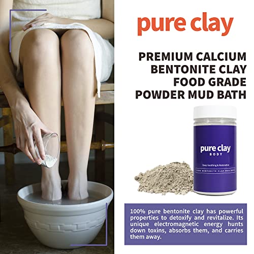 Pure Clay Deep Mined Calcium Bentonite Clay Powder, Food Grade Organic, Detox Bath And Body Mud, Skin Soothing, Deep Cleansing - 32 Oz #TOP1