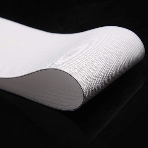 Miniatura 2 de HANFINEE Banda elástica tejida de 2 pulgadas de ancho con gran elasticidad para manualidades de costura, cintura, colcha, puños (blanco, 10 yardas)
