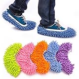 Zebratown 10pcs (5 Pairs) Dust Floor Cleaning Slippers Shoes Mop House Clean Shoe Cover Multifunction (Random Color)